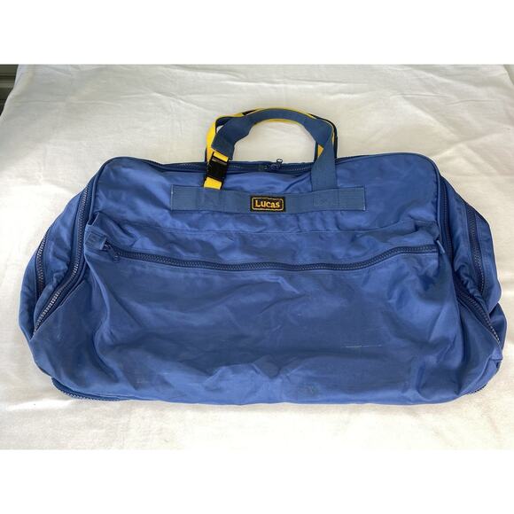 Lucas BIG Blue Expandable Duffle Bag With Feet 3 Pocket 29” - Picture 1 of 6